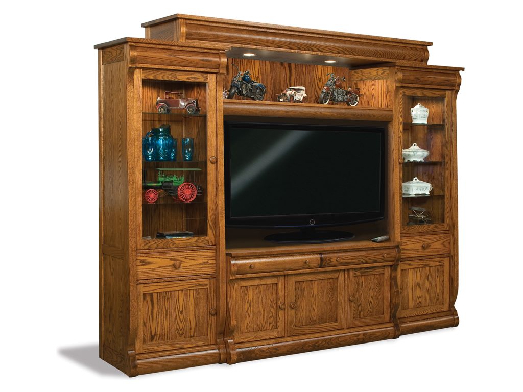 Amish Furniture of NE Old Classic Sleigh 6 Piece Wall Unit Entertainment Center, primary thumbnail
