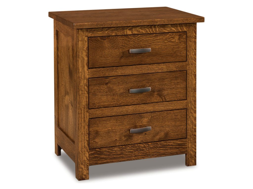 Amish Furniture of NE Flush Mission 3 Drawer Nightstand, primary thumbnail