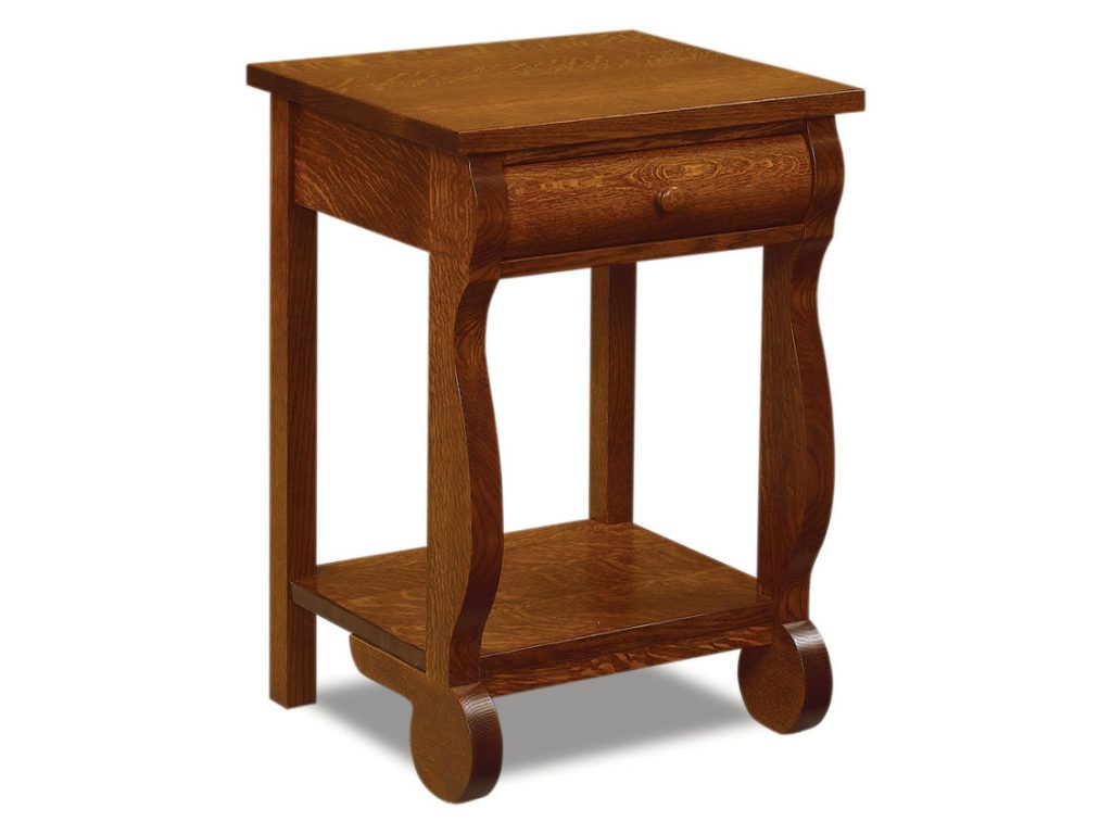 Amish Furniture of NE Old Classic Sleigh 1 Drawer Open Nightstand Drawer Nightstand, primary thumbnail