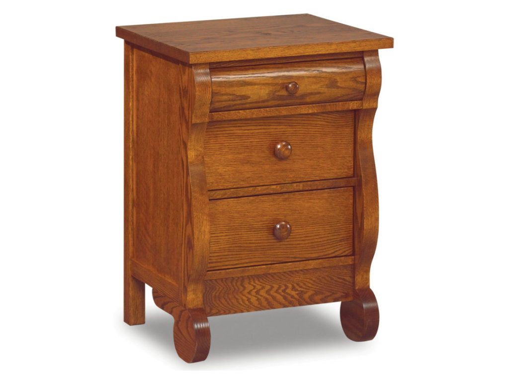 Amish Furniture of NE Old Classic Sleigh 3 Drawer Nightstand – 20½”W, primary thumbnail