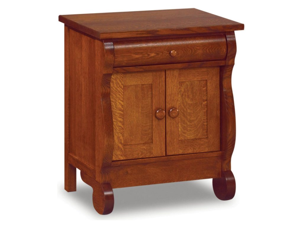 Amish Furniture of NE Old Classic Sleigh 1 Drawer 2 Door Nightstand Drawer Nightstand, primary thumbnail