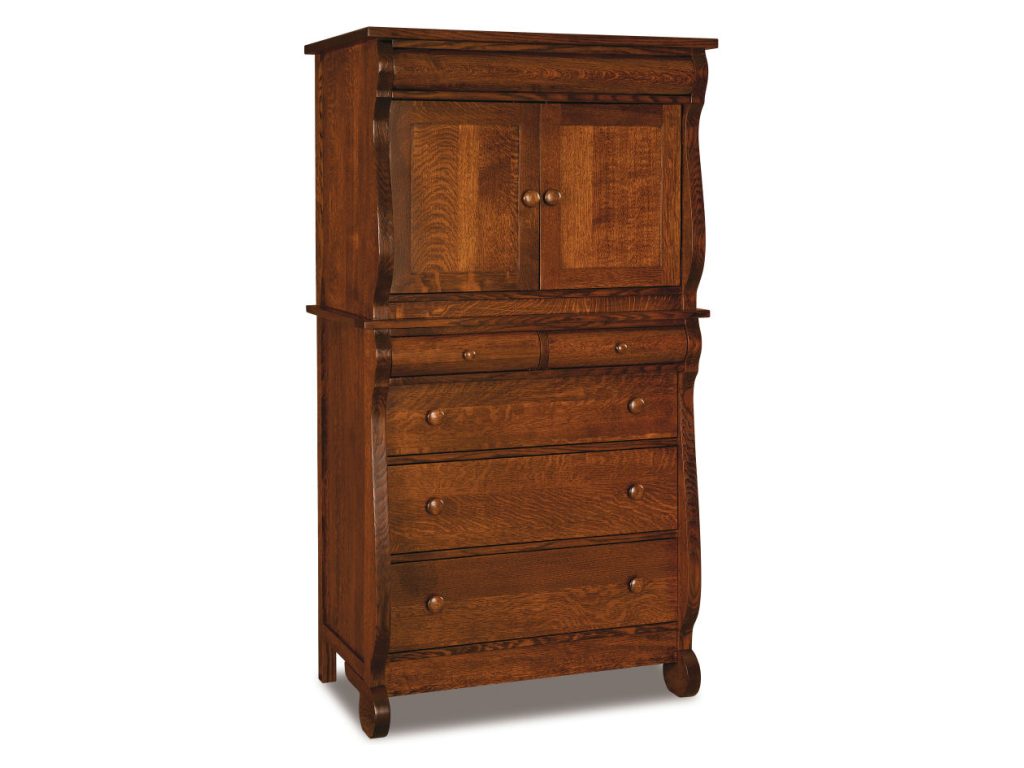 Old Classic Sleigh Chest Armoire Armoire Cabinet, primary thumbnail