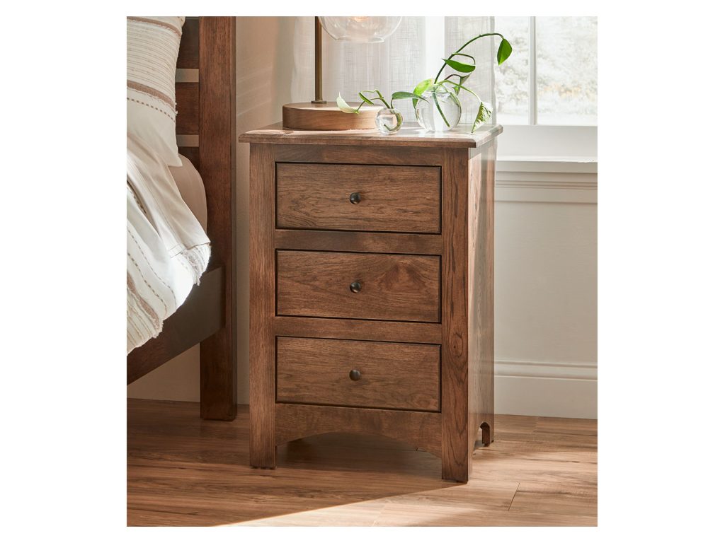 Amish Furniture of NE Troy 3 Drawer Nightstand, alternate view 2