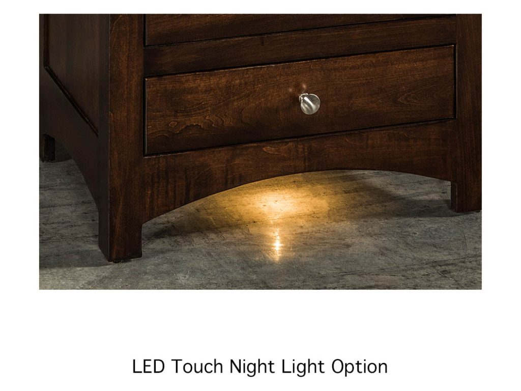 Amish Furniture of NE Boulder Creek 1 Drawer 2 Door Nightstand Drawer Nightstand, alternate view 4