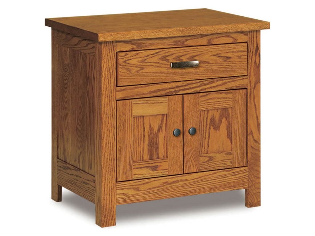 Amish Furniture of NE Flush Mission 1 Drawer 2 Door Nightstand Drawer Nightstand, primary thumbnail