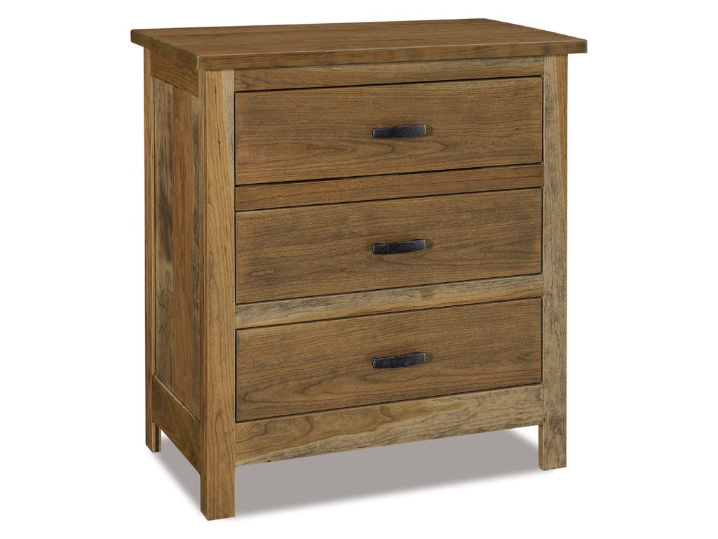 Amish Furniture of NE Flush Mission 3 Drawer Nightstand, primary thumbnail