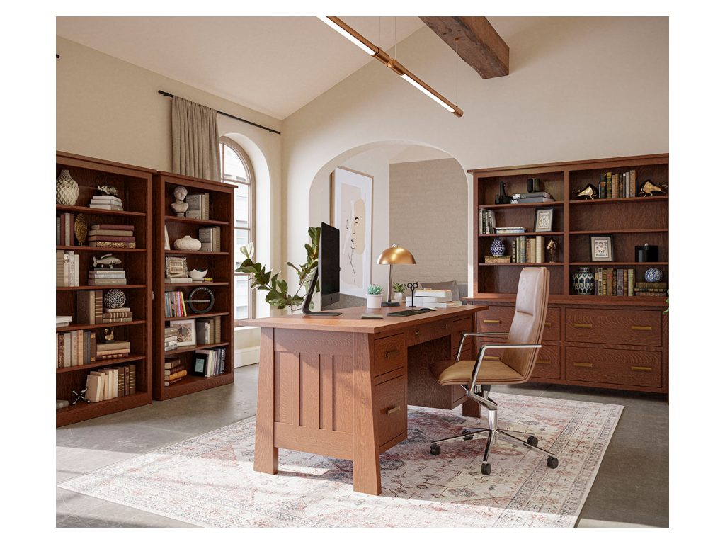 Amish Furniture of NE Freemont Mission Computer Desk, alternate view 3