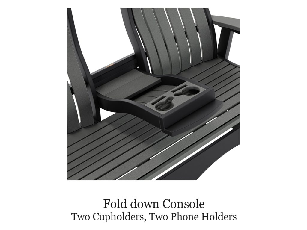 Amish Furniture of NE Vienna 5′ Lounge Glider With Console Swivels & Glider, alternate view 1
