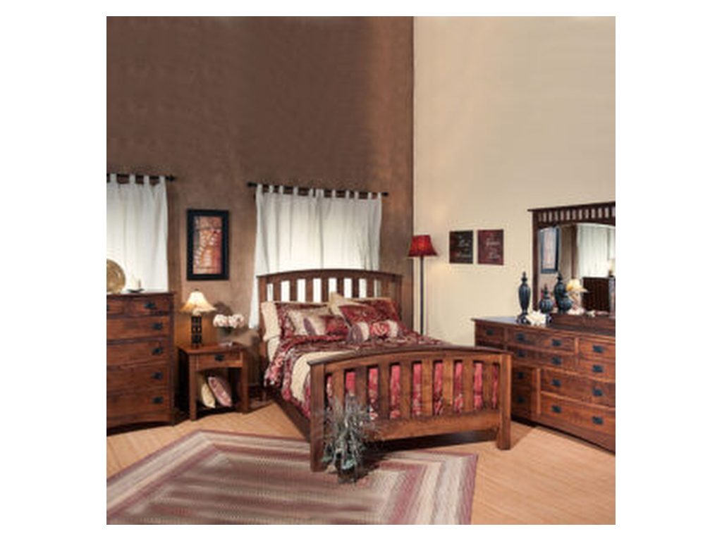 Amish Furniture of NE Schwartz Mission Open Slat Nightstand Bedside Table, alternate view 3