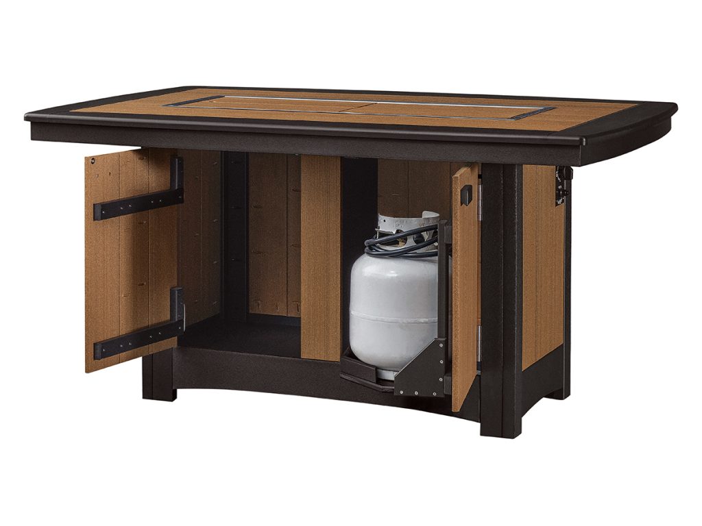 Amish Furniture of NE Fire Table With 12 x 42 Fireplace Insert Accessory, alternate view 1