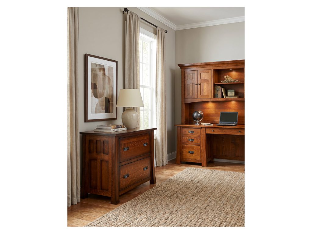 Amish Furniture of NE Bridgefort Mission Lateral File Cabinet File/Storage Cabinet, alternate view 2