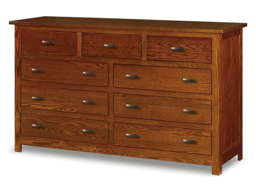 Amish Furniture of NE Flush Mission 9 Drawer Dresser, primary thumbnail