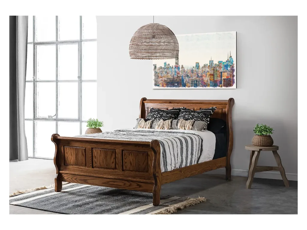 Classic Raised Panel Sleigh Bed, alternate view 3