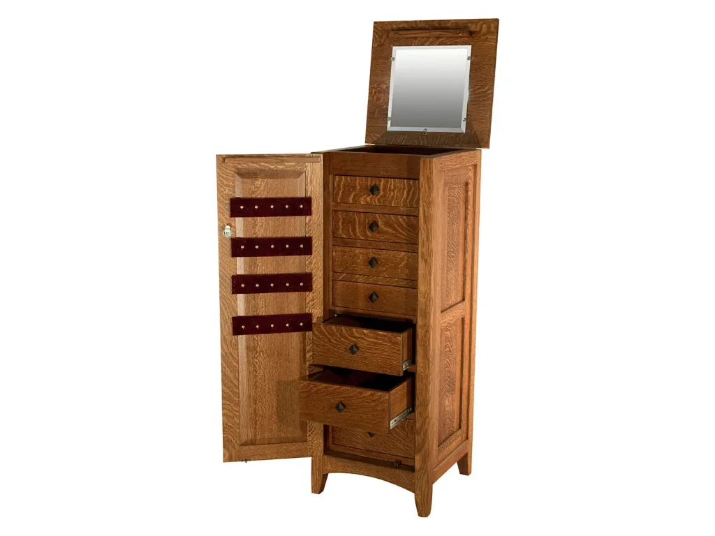 Amish Furniture of NE Flush Mission Jewelry Armoire, alternate view 1