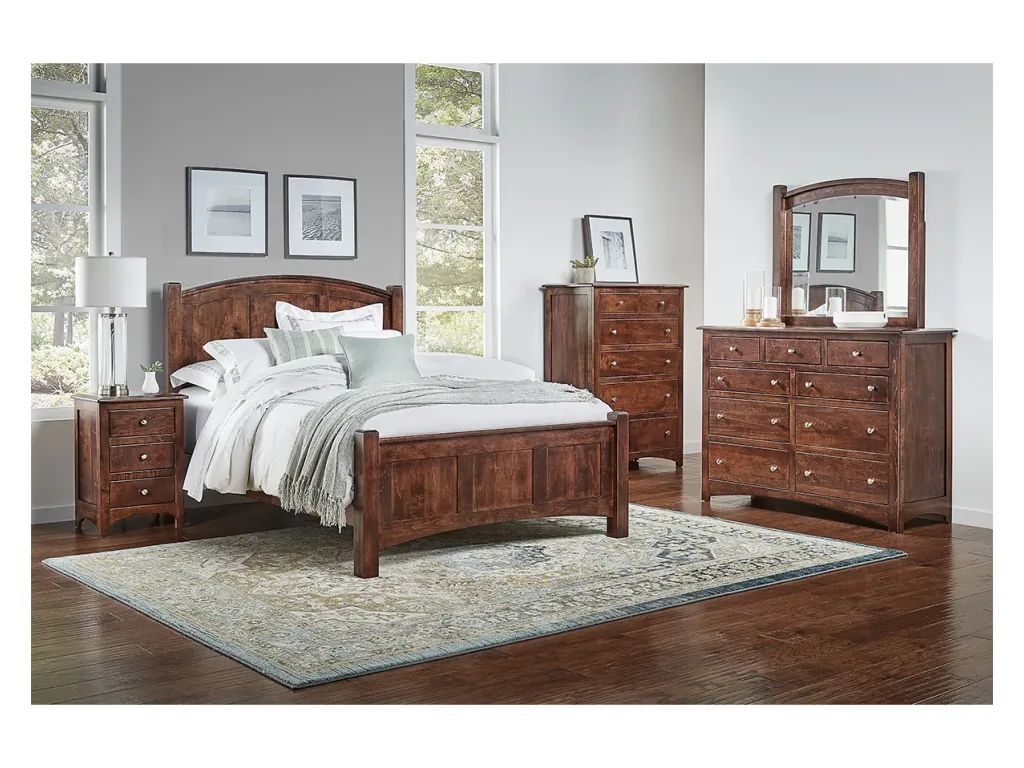 Finland Bed with Fabric Headboard Upholstered Bed, alternate view 3