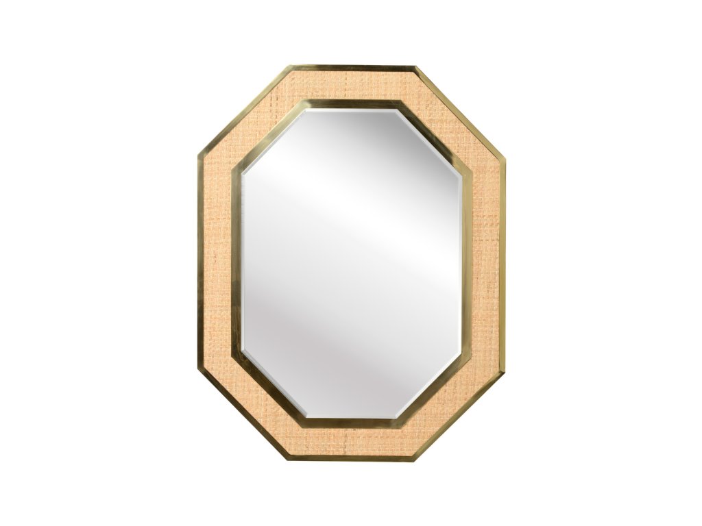 Dunbar Brass And Cane Mirror - main image