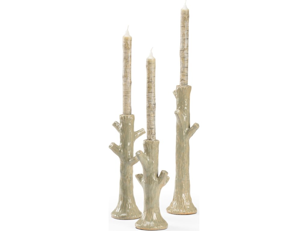 Faux Bois Candlesticks - Green (S3) - image 1