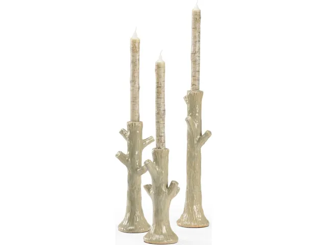 Faux Bois Candlesticks - Green (S3) - Alternative View