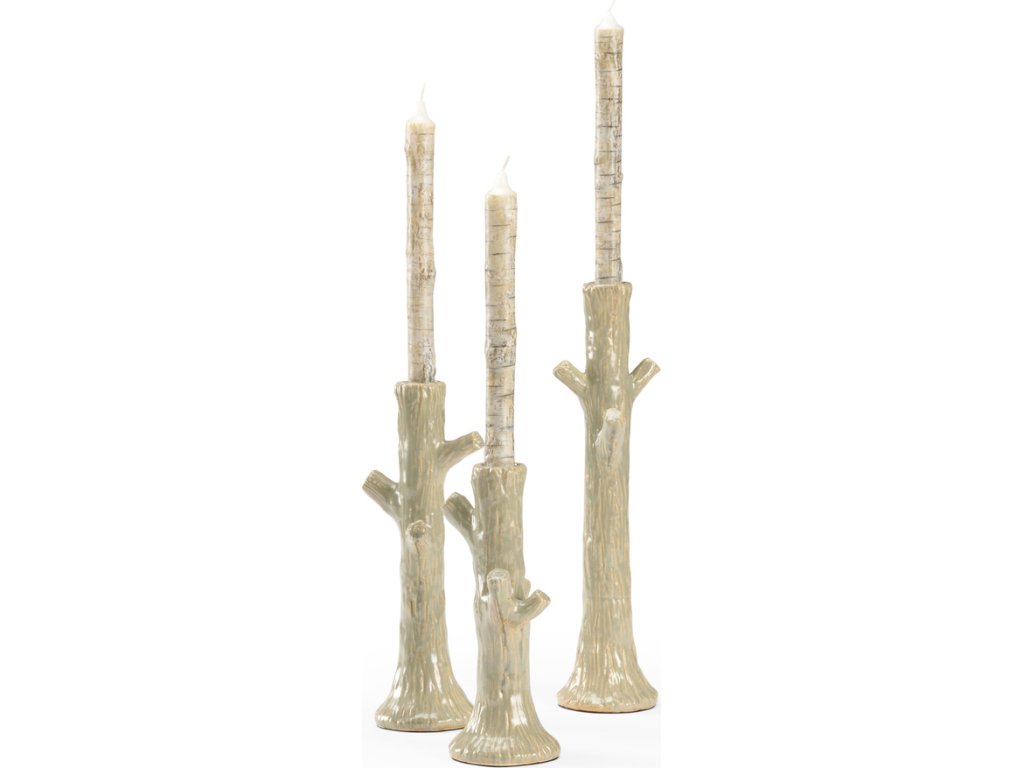 Faux Bois Candlesticks - Green (S3) - main image