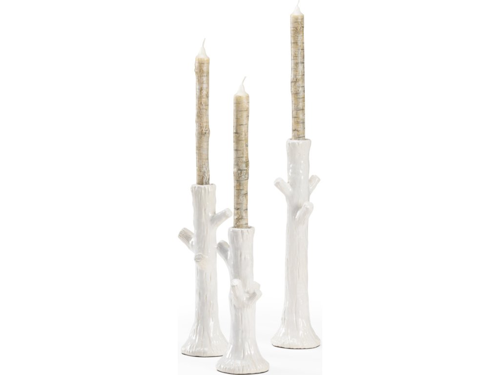 Faux Bois Candlesticks - White (S3) - image 1