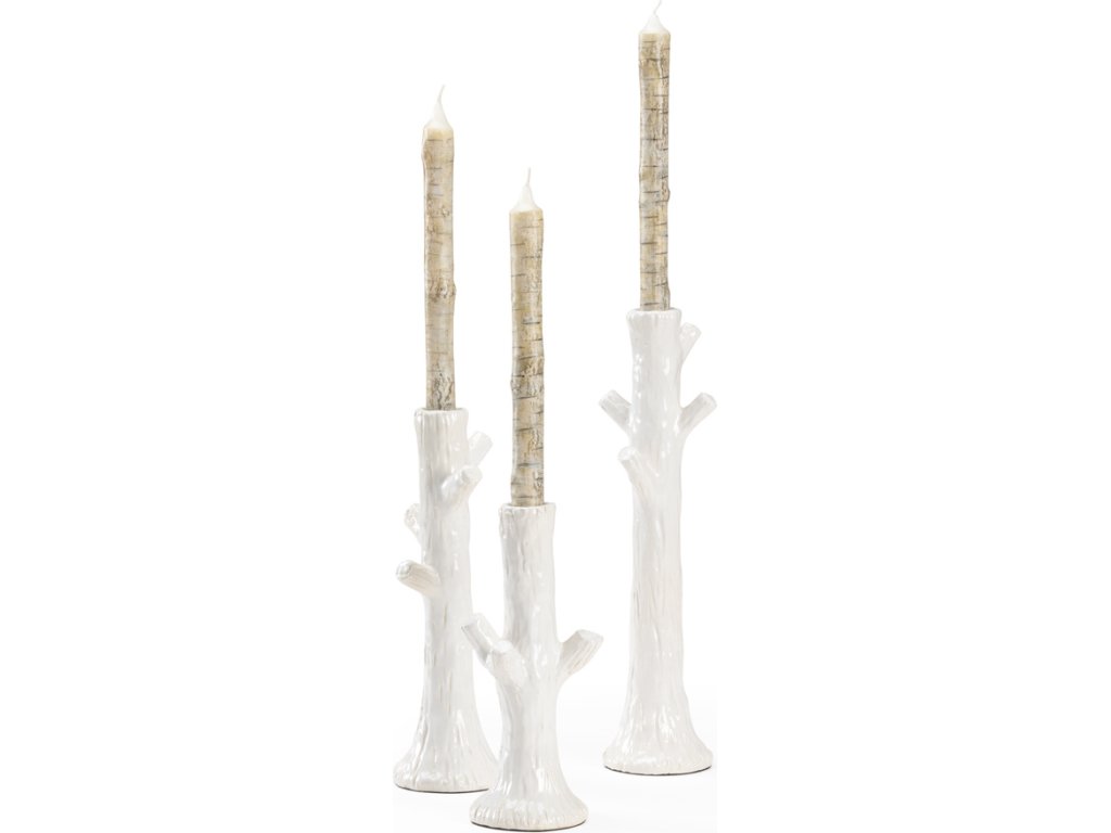 Faux Bois Candlesticks - White (S3) - main image