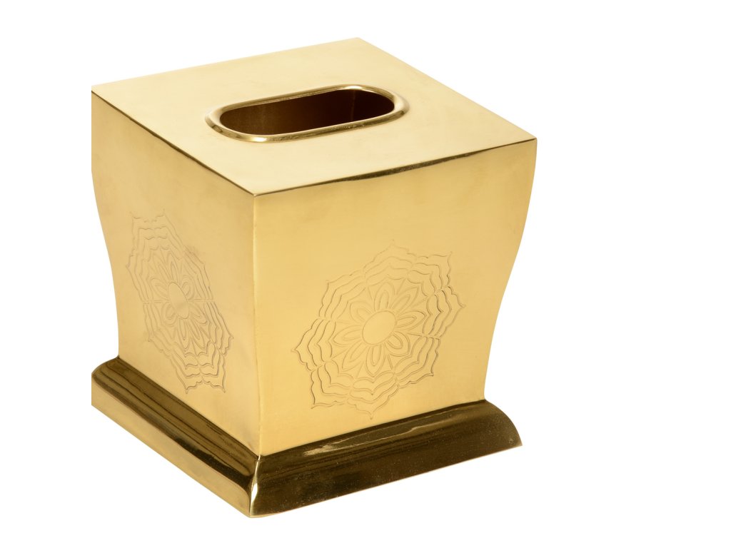 Waved Edge Tissue Box - Brass - image 1