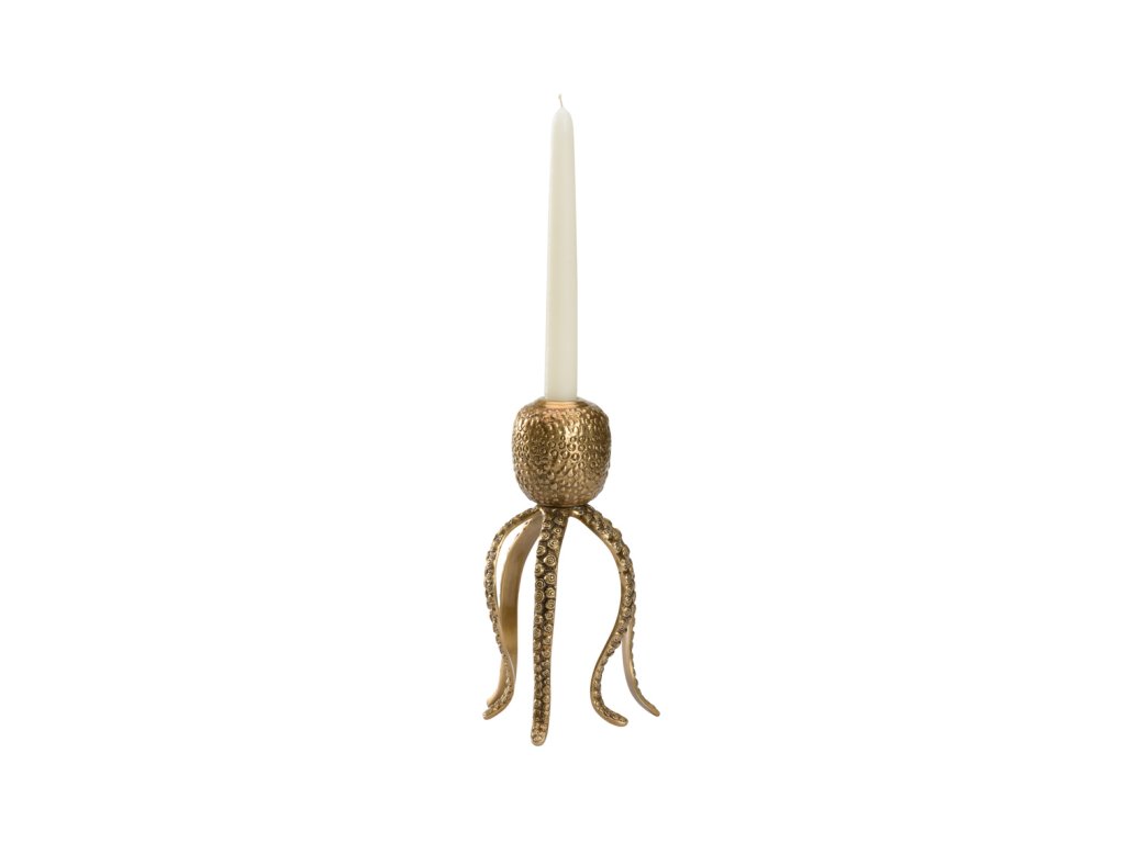 Pacific Octopus Candleholder - Brass - main image