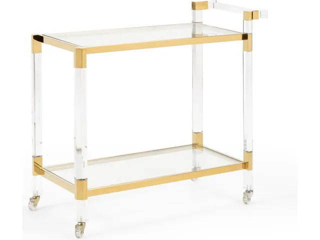 Boulevardier Bar Cart - Clear/Gold
