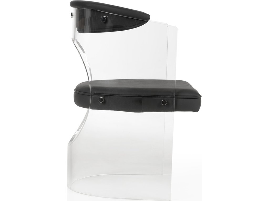Baran Barrel Back Acrylic Chair - Black - image 2