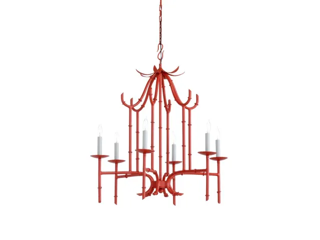Bamboo Chandelier - Red