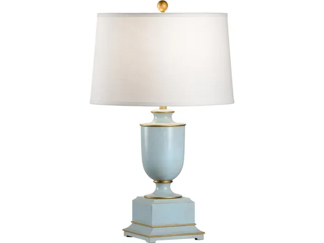 Old Washed Urn Lamp - Blue