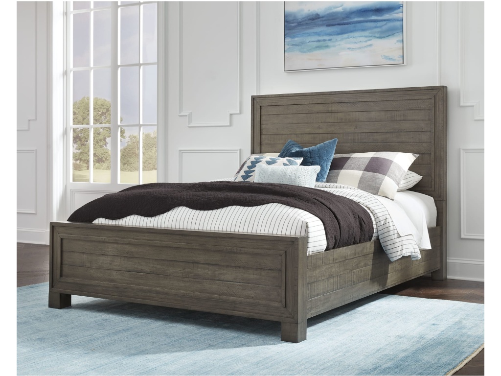 William Solid Wood Panel Bed in Dusty Dawn - image 1