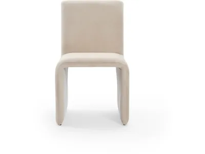 Winston Fully Upholstered Side chair in Sand Velvet