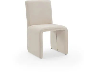 Winston Fully Upholstered Side chair in Sand Velvet