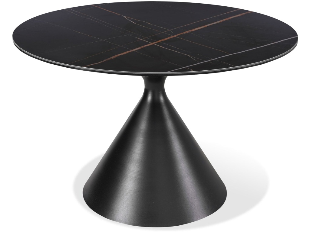 Winston Stone Top Metal Base Round Dining Table in Black - image 4