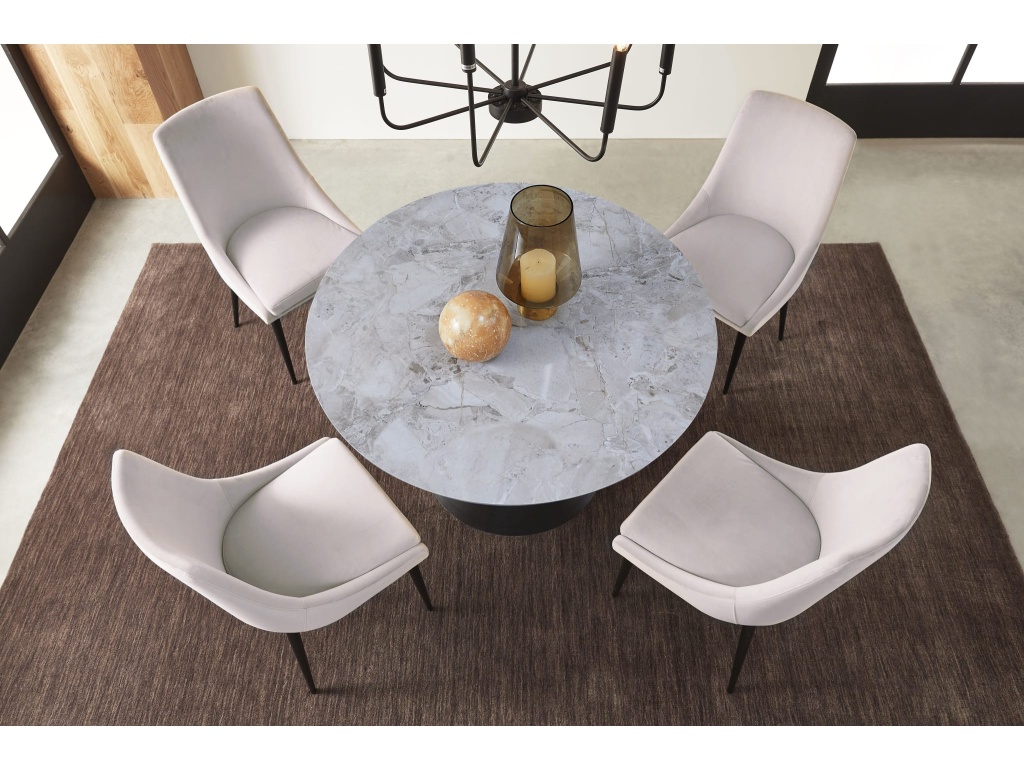 Winston Upholstered Metal Leg Dining Chair in Ash Grey and Black - image 2