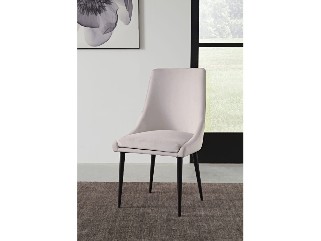 Winston Upholstered Metal Leg Dining Chair in Ash Grey and Black - main image