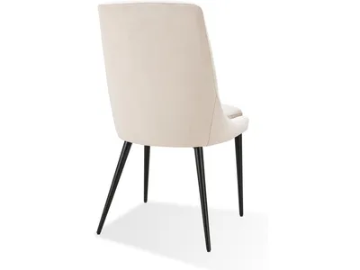 Winston Upholstered Metal Leg Dining Chair in Cream and Black