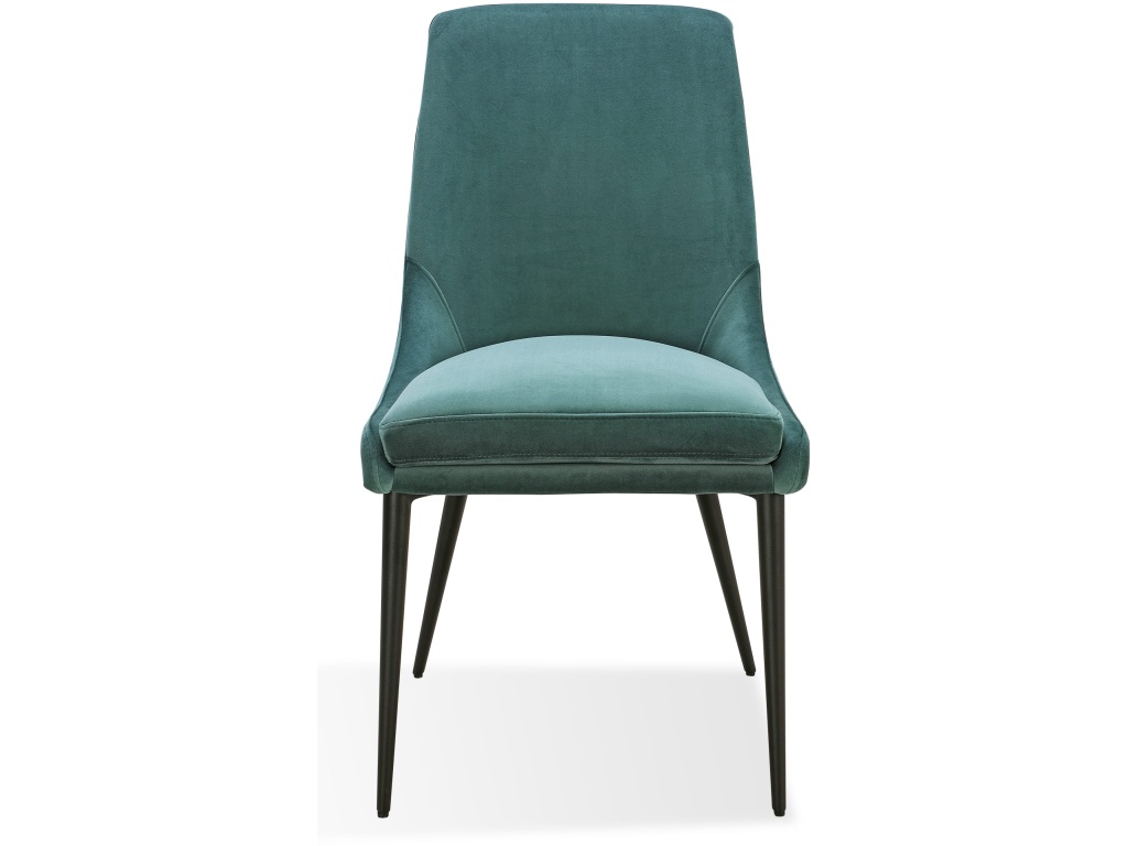 Winston Upholstered Metal Leg Dining Chair in Smoked Green and Black - main image