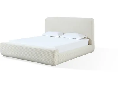 Wisteria Upholstered Platform Bed in Frosty Corduroy