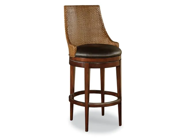 Woven Leather Counter Stool