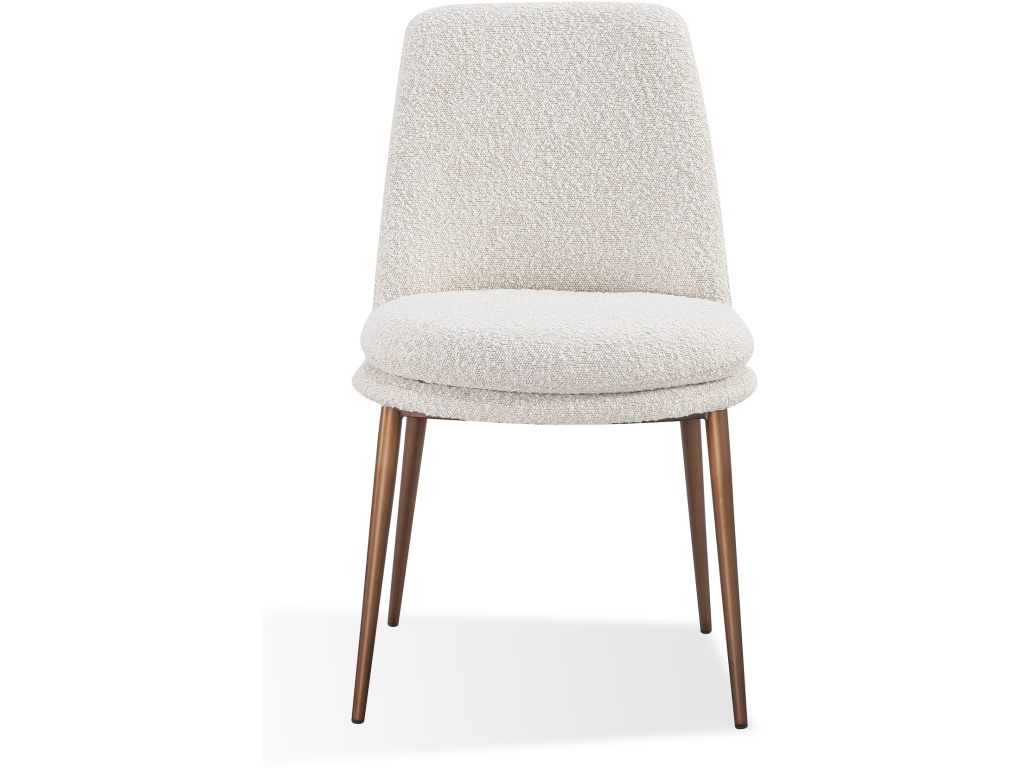 Wyatt Upholstered Dining Chair in Ricotta Boucle and Bronze Metal - image 1