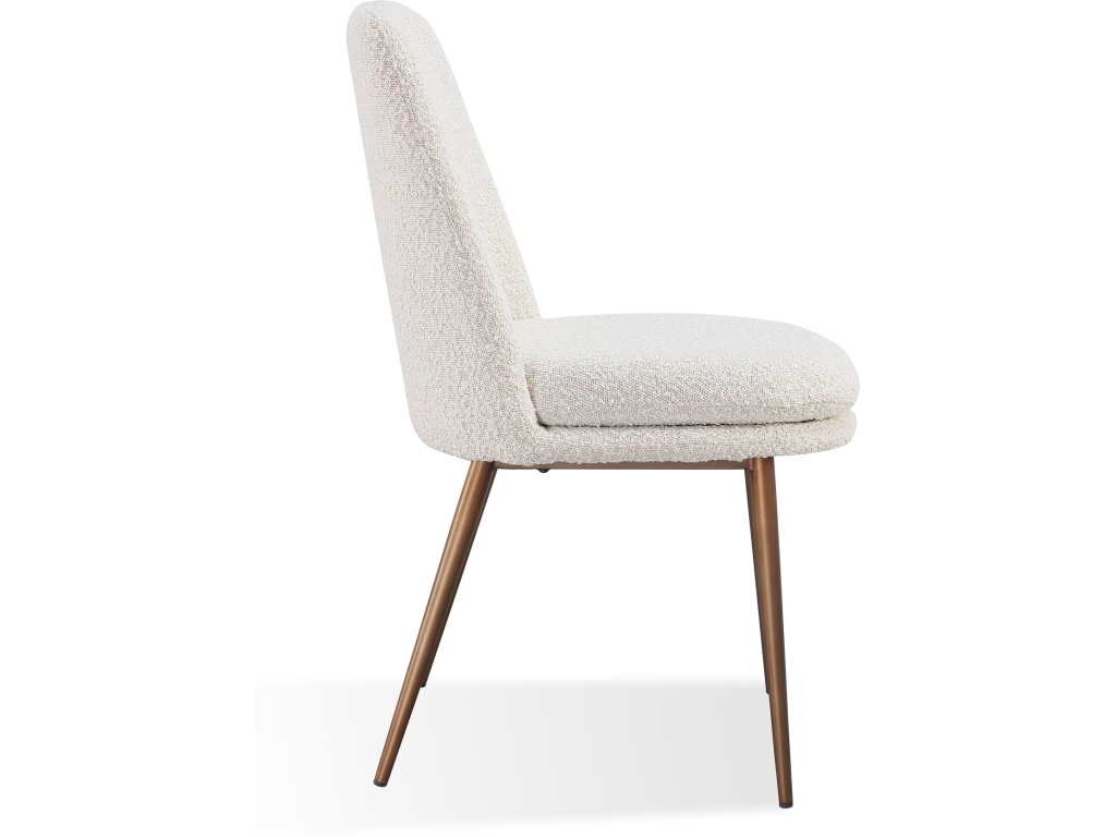 Wyatt Upholstered Dining Chair in Ricotta Boucle and Bronze Metal - image 2