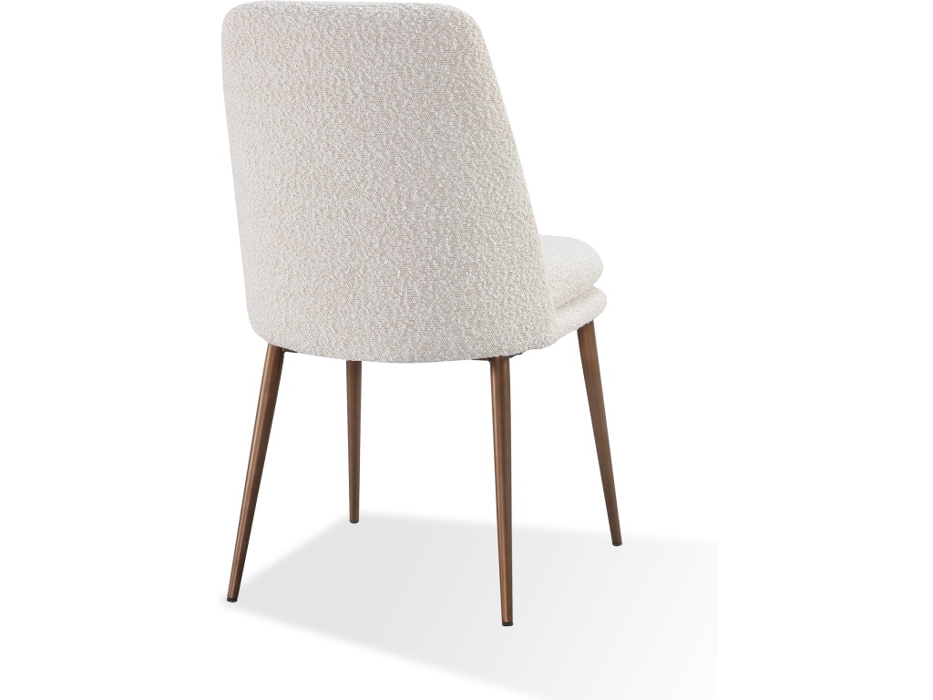Wyatt Upholstered Dining Chair in Ricotta Boucle and Bronze Metal - image 3
