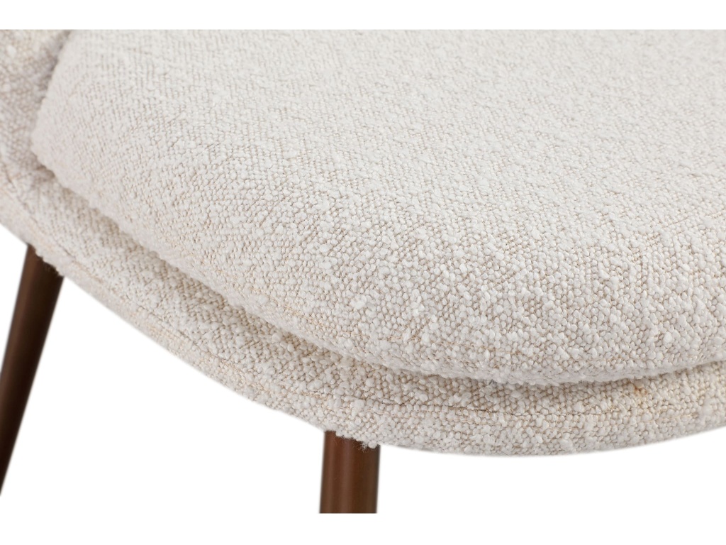 Wyatt Upholstered Dining Chair in Ricotta Boucle and Bronze Metal - image 4