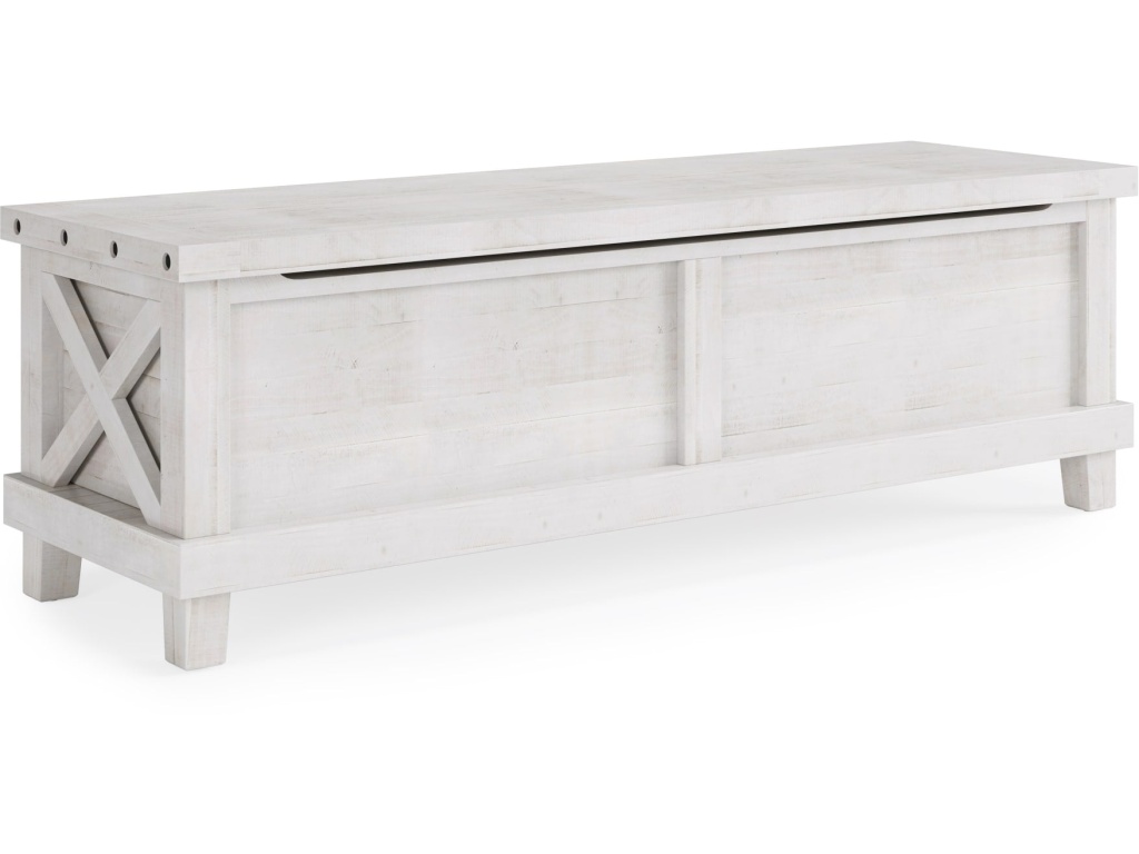 Yosemite Solid Wood Blanket Box in Rustic White - image 2