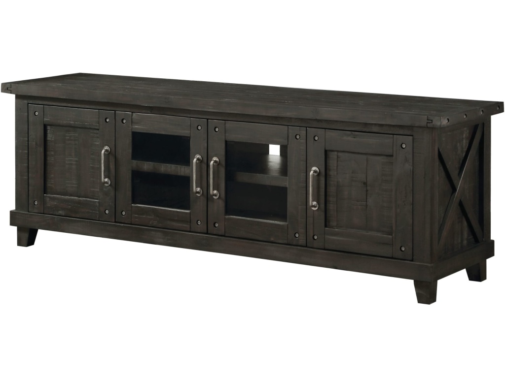 Yosemite Solid Wood Four Door Media Console in Cafe - image 2