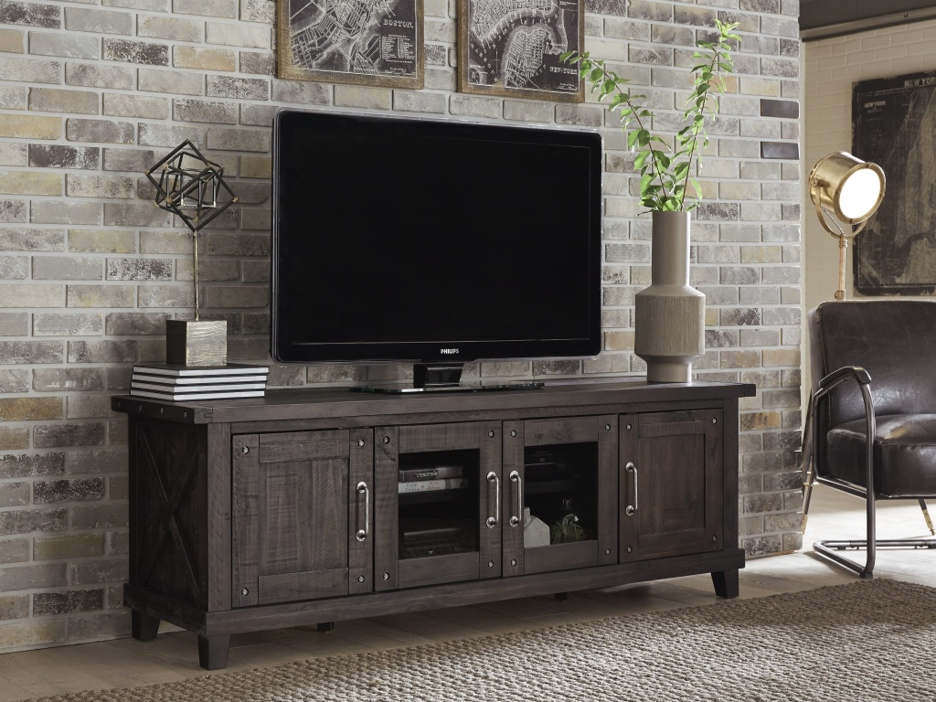 Yosemite Solid Wood Four Door Media Console in Cafe - main image