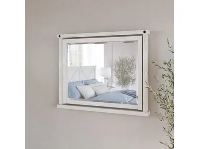 Yosemite Solid Wood Mirror in Rustic White - Alternative View