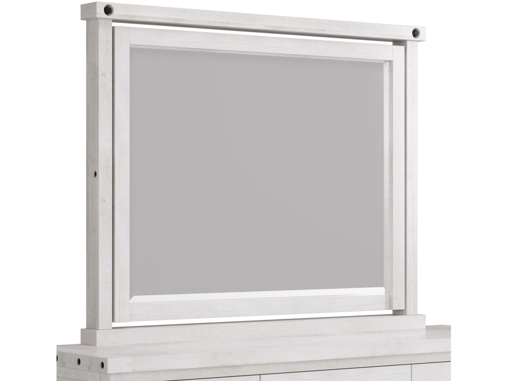 Yosemite Solid Wood Mirror in Rustic White - image 4